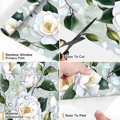 Window Privacy Film Frosted Glass Window Sticker Window Film Static Glass Cling Tint Non-Adhesive for Home Door Decorative Frosting Cover 17.5 X 78.7 inch in Saudi Arabia