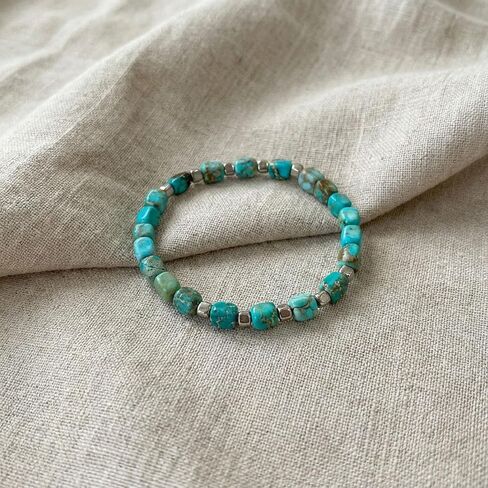 Turquoise Bracelet, Hematite Natural Stone Western Adjustable Bracelet for Men & Women, December Birthstone Jewelry in Kuwait