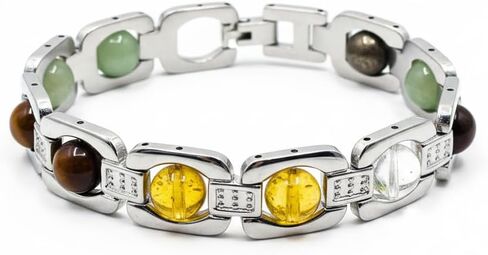 Arihant Gems And Jewels® Original Certified Dhan Yog Bracelet 8 Mm Beads I Energy Healing Adjustable Crystal Jewelry For Men & Women I Attract Wealth, Prosperity & Success For Men & Women Size 7.5 Inch in Saudi Arabia
