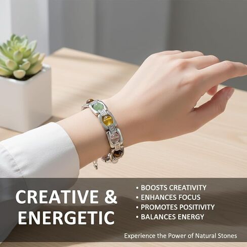 Arihant Gems And Jewels® Original Certified Dhan Yog Bracelet 8 Mm Beads I Energy Healing Adjustable Crystal Jewelry For Men & Women I Attract Wealth, Prosperity & Success For Men & Women Size 7.5 Inch in Saudi Arabia