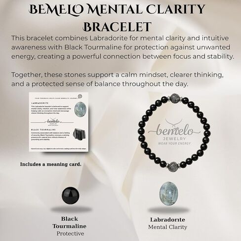 BEMELO Obsidian Guard Bracelet – Obsidian & Black Tourmaline 4mm Manifestation & Protection Natural Stone Beaded Stretch Bracelet for Men & Women in Saudi Arabia