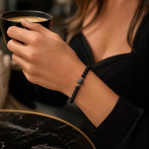 BEMELO Obsidian Guard Bracelet – Obsidian & Black Tourmaline 4mm Manifestation & Protection Natural Stone Beaded Stretch Bracelet for Men & Women in Saudi Arabia