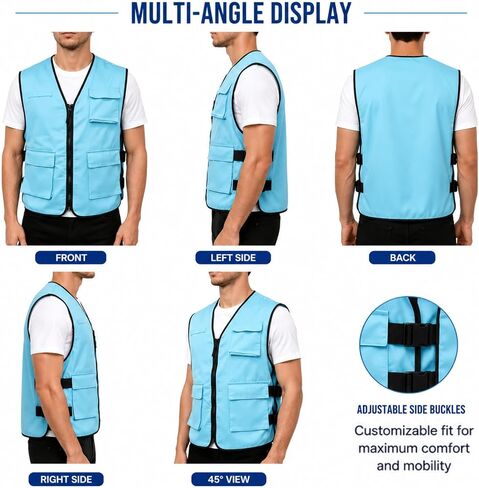 WORLD-BIO Cooling Vest with Reusable Ice Packs, Adjustable Cold Vest for Men & Women, Ice Vest for Hot Weather Outdoor in Saudi Arabia