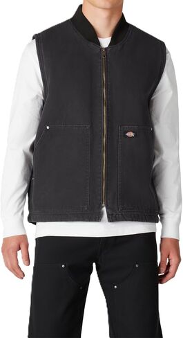 Dickies Men's Stonewashed Duck High Pile Fleece Lined Vest in Kuwait