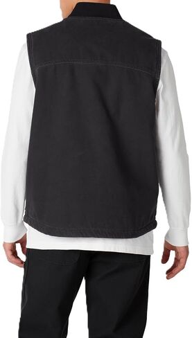 Dickies Men's Stonewashed Duck High Pile Fleece Lined Vest in Kuwait