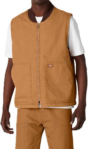 Dickies Men's Stonewashed Duck High Pile Fleece Lined Vest in Kuwait
