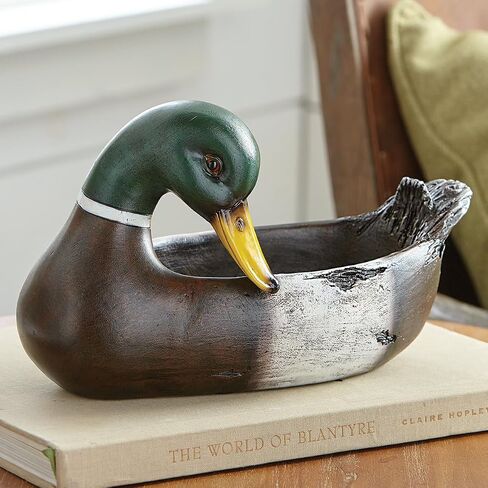 BLACK FOREST DECOR Mallard Duck Decorative Bowl, Resin, 10 3/5" W x 5 1/10" D x 5 9/10" H in Saudi Arabia