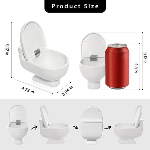 Toilet Shaped Candy Bowl Candy Dish For Office Desk Key Bowl For Entryway Table Plant Pots Indoor With Drainage Unique Home Decor (White) in Saudi Arabia