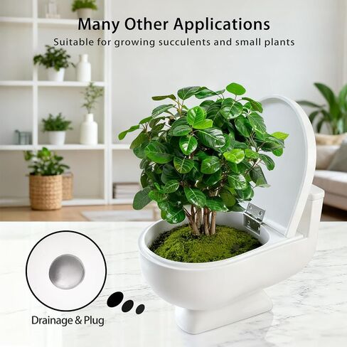 Toilet Shaped Candy Bowl Candy Dish For Office Desk Key Bowl For Entryway Table Plant Pots Indoor With Drainage Unique Home Decor (White) in Saudi Arabia
