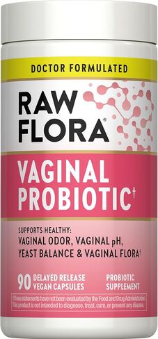 Raw Flora Vaginal Probiotics for Women | 90 Capsules | with Prebiotics | Vegan & Gluten Free Supplement in Saudi Arabia