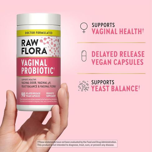 Raw Flora Vaginal Probiotics for Women | 90 Capsules | with Prebiotics | Vegan & Gluten Free Supplement in Saudi Arabia