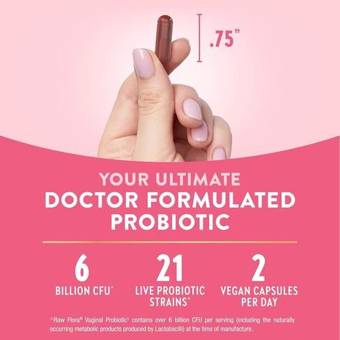Raw Flora Vaginal Probiotics for Women | 90 Capsules | with Prebiotics | Vegan & Gluten Free Supplement in Saudi Arabia