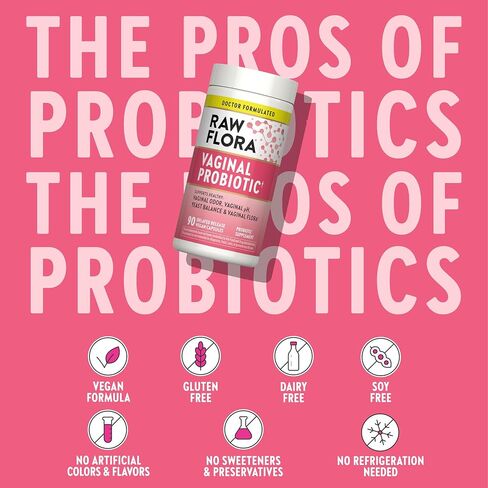 Raw Flora Vaginal Probiotics for Women | 90 Capsules | with Prebiotics | Vegan & Gluten Free Supplement in Saudi Arabia