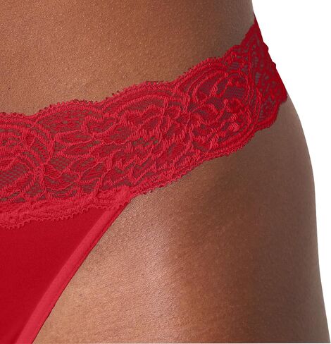 ملابس داخلية نسائية من Maidenform، 4 قطع، سراويل داخلية ناعمة للنساء، سراويل داخلية متوسطة الارتفاع، دانتيل من الألياف الدقيقة in Kuwait