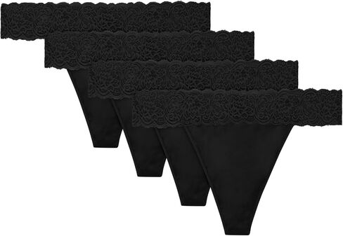 ملابس داخلية نسائية من Maidenform، 4 قطع، سراويل داخلية ناعمة للنساء، سراويل داخلية متوسطة الارتفاع، دانتيل من الألياف الدقيقة in Kuwait