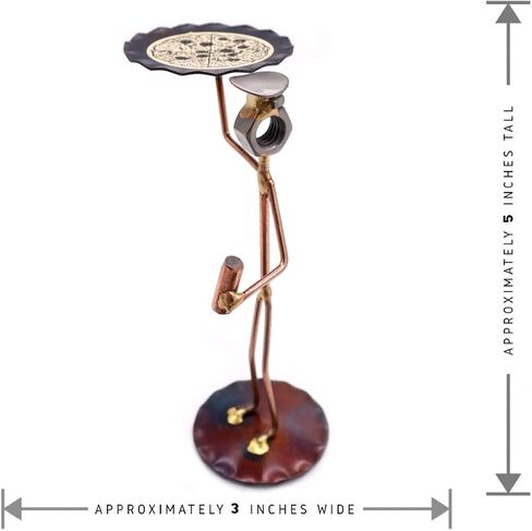 Pizza Man Collectible Handmade Metal Art Figurine, Desk Accessories, Trophy, Boss Gift, Office Décor, Business Professional, Culinary Arts in Kuwait