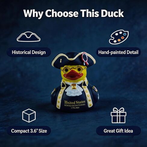 American Independence 250th Anniversary Duck, Patriotic Military Duck Figurine for Jeep Ducks, Resin 4th of July Duck Decor, Collectible Duck for Jeeps, Veteran Gift & American Celebration 1776–2026 in Kuwait