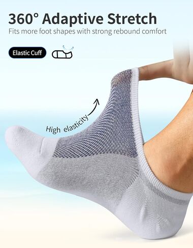 CLOSEMATE 6/8 Pairs Mens No Show Socks Cotton Ankle Socks with Non Slip Grips for Sneakers Low Cut Shoes in Saudi Arabia