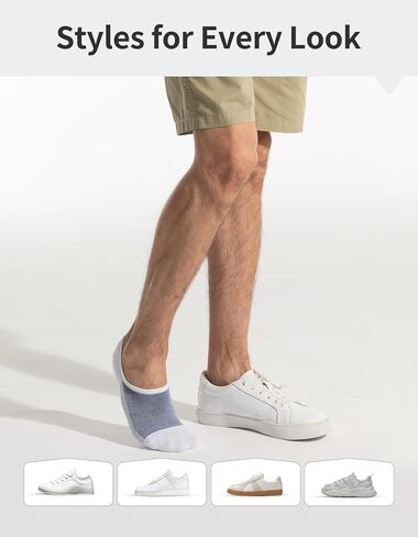 CLOSEMATE 6/8 Pairs Mens No Show Socks Cotton Ankle Socks with Non Slip Grips for Sneakers Low Cut Shoes in Saudi Arabia