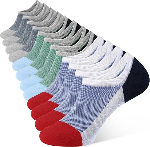 CLOSEMATE 6/8 Pairs Mens No Show Socks Cotton Ankle Socks with Non Slip Grips for Sneakers Low Cut Shoes in Saudi Arabia