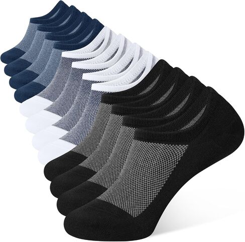 CLOSEMATE 6/8 Pairs Mens No Show Socks Cotton Ankle Socks with Non Slip Grips for Sneakers Low Cut Shoes in Saudi Arabia