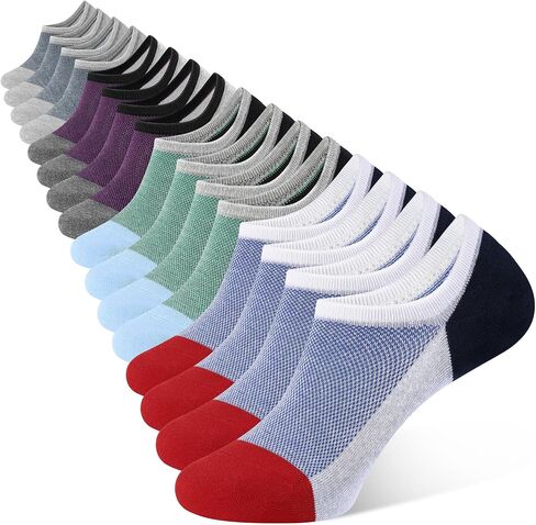 CLOSEMATE 6/8 Pairs Mens No Show Socks Cotton Ankle Socks with Non Slip Grips for Sneakers Low Cut Shoes in Saudi Arabia