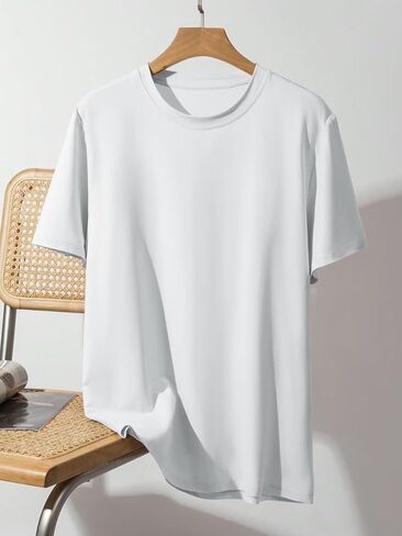 Mens Essential Short Sleeve T Shirt Crewneck Soft Casual Basic Tee in Kuwait