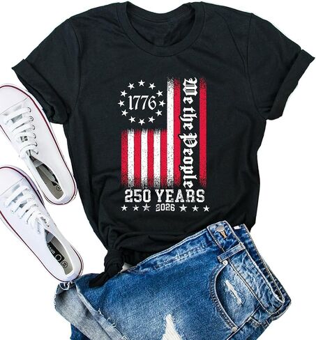 Tasuxe 250 Anniversary USA Shirt for Men 4th of July Independence American July 4th Womens Patriotic Flag Tshirt Top Blouse in Saudi Arabia