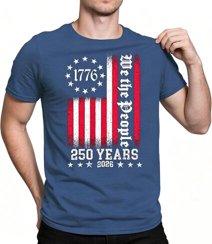 Tasuxe 250 Anniversary USA Shirt for Men 4th of July Independence American July 4th Womens Patriotic Flag Tshirt Top Blouse in Saudi Arabia