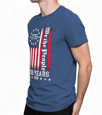 Tasuxe 250 Anniversary USA Shirt for Men 4th of July Independence American July 4th Womens Patriotic Flag Tshirt Top Blouse in Saudi Arabia