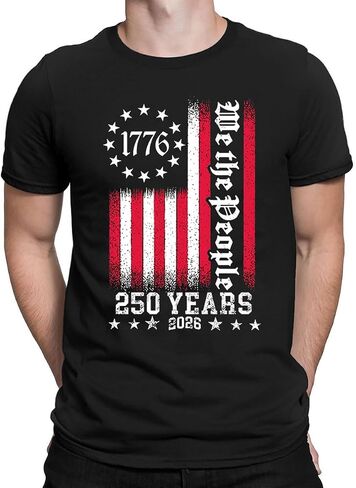 Tasuxe 250 Anniversary USA Shirt for Men 4th of July Independence American July 4th Womens Patriotic Flag Tshirt Top Blouse in Saudi Arabia
