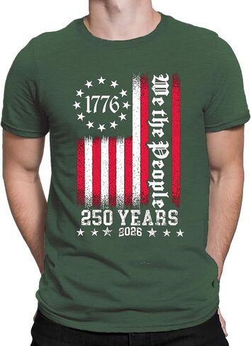 Tasuxe 250 Anniversary USA Shirt for Men 4th of July Independence American July 4th Womens Patriotic Flag Tshirt Top Blouse in Saudi Arabia