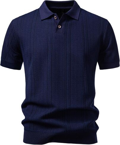 Mylldey Mens Polo Shirts Knit Short Sleeve Regular Fit Fashion Casual Men's T-Shirts in Saudi Arabia