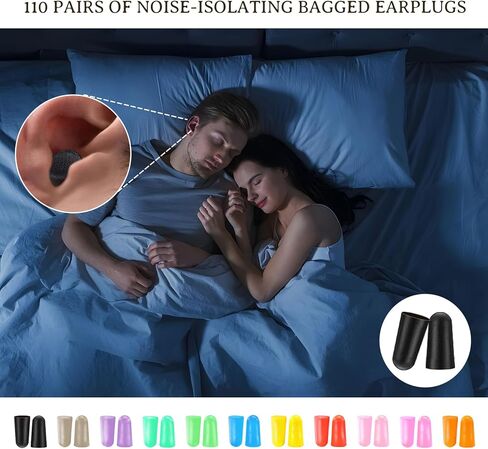 110 Pairs Ear Plugs,32dB Ear Plugs for Noise Reduction,Earplugs for Sleeping Snoring Hearing Protection Travel Study Concentration Construction Site in Saudi Arabia