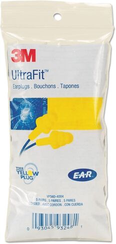 سدادات أذن UltraFit من 3M 3404004 E·A·R، سلكية، مصبوبة مسبقًا، أصفر، 100 زوج in Kuwait