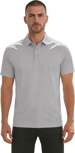 Plain&Plaid Golf Shirts for Men Cool Touch Wrinkle Resistant Bonded Collar Stitch-Free Cuffs Mens Golf Polos in Saudi Arabia