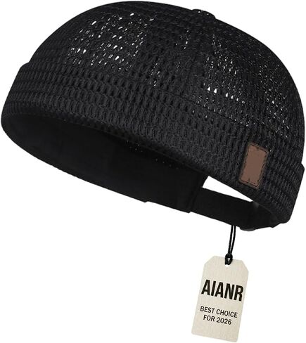 Men's Breathable Brimless Docker Hat - Lightweight Mesh Skull Cap for Summer Outdoor Wear Adjustable Ventilated in Saudi Arabia