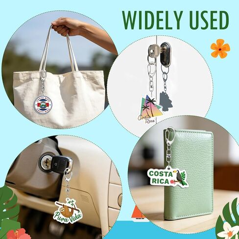 12Pcs Costa Rica Keychains Pure Life Acrylic Keychain Bulk Costa Rica Souvenirs for Kid Adult Tropical Sloth Toucan Flag Design Party Favors for Birthday Goodie Bag Fillers Travel Gifts Backpack Charm in Kuwait