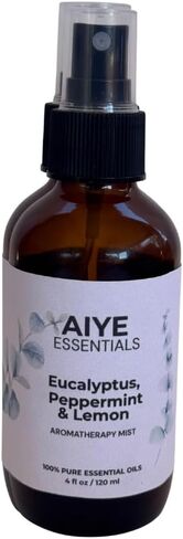 AIYE Essentials الأوكالبتوس والنعناع والليمون رذاذ العلاج العطري، 100% زيوت عطرية نقية، الكتان وبخاخ الغرفة غير سامة 2 أونصة سائلة، (60 مل) in Kuwait