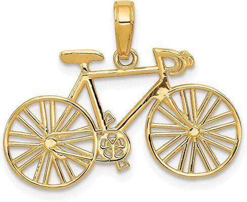 14K Yellow Gold 10 Speed Bicycle Charm Pendant Jewelry in Kuwait