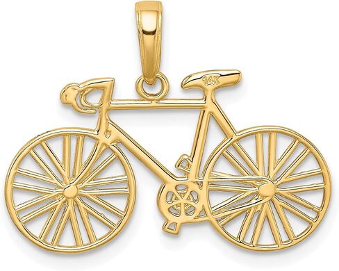 14K Yellow Gold 10 Speed Bicycle Charm Pendant Jewelry in Kuwait