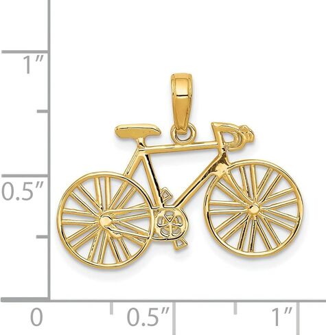14K Yellow Gold 10 Speed Bicycle Charm Pendant Jewelry in Kuwait