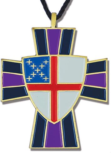 450 Episcopal Shield 2 1/4" Bronze Pendant in Saudi Arabia