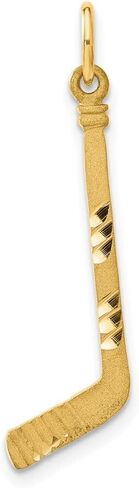 Saris and Things 14k Yellow Gold Hockey Stick Charm Pendant in Kuwait