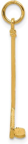 Saris and Things 14k Yellow Gold Hockey Stick Charm Pendant in Kuwait