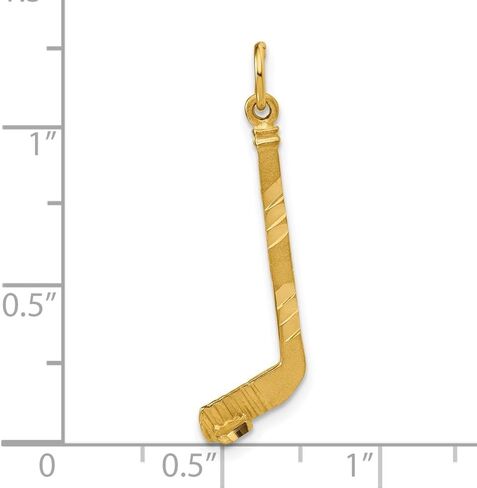 Saris and Things 14k Yellow Gold Hockey Stick Charm Pendant in Kuwait