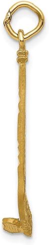 Saris and Things 14k Yellow Gold Hockey Stick Charm Pendant in Kuwait