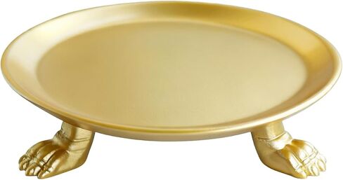 Clawfoot Candle Holder Jewelry Dish Tray for Rings Trinkets Vintage Decor Candle Accessories Old Gold in Saudi Arabia