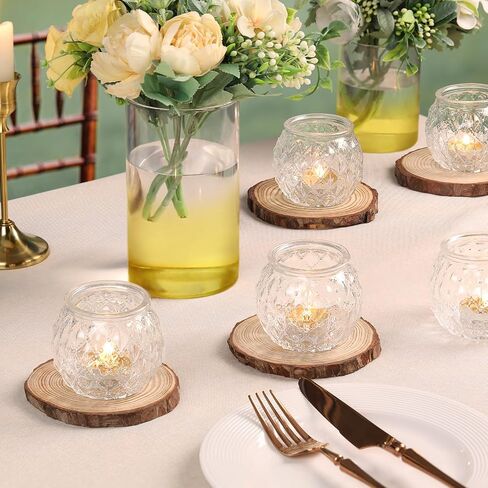 DARJEN Clear Votive Candle Holder Set of 20, Upgraded Size Tea Light Candle Holder Glass for Wedding Table Centerpieces, Elegant Bulk Votive Holders for Party, Proposals and Wedding Shower in Saudi Arabia