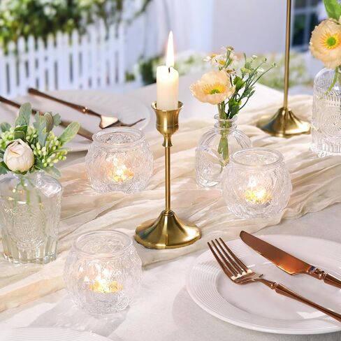 DARJEN Clear Votive Candle Holder Set of 20, Upgraded Size Tea Light Candle Holder Glass for Wedding Table Centerpieces, Elegant Bulk Votive Holders for Party, Proposals and Wedding Shower in Saudi Arabia